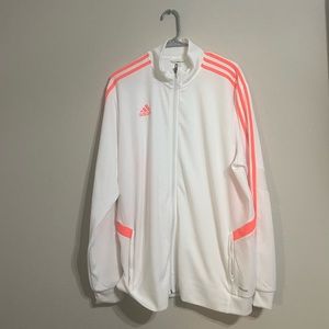 Adidas Three Stripe Orange Neon and White Jacket
